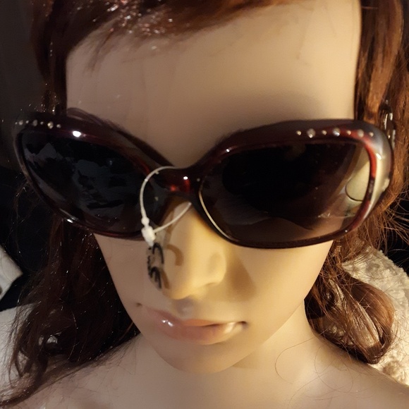Reddish Brown Crystal Sunglasses - Picture 5 of 5